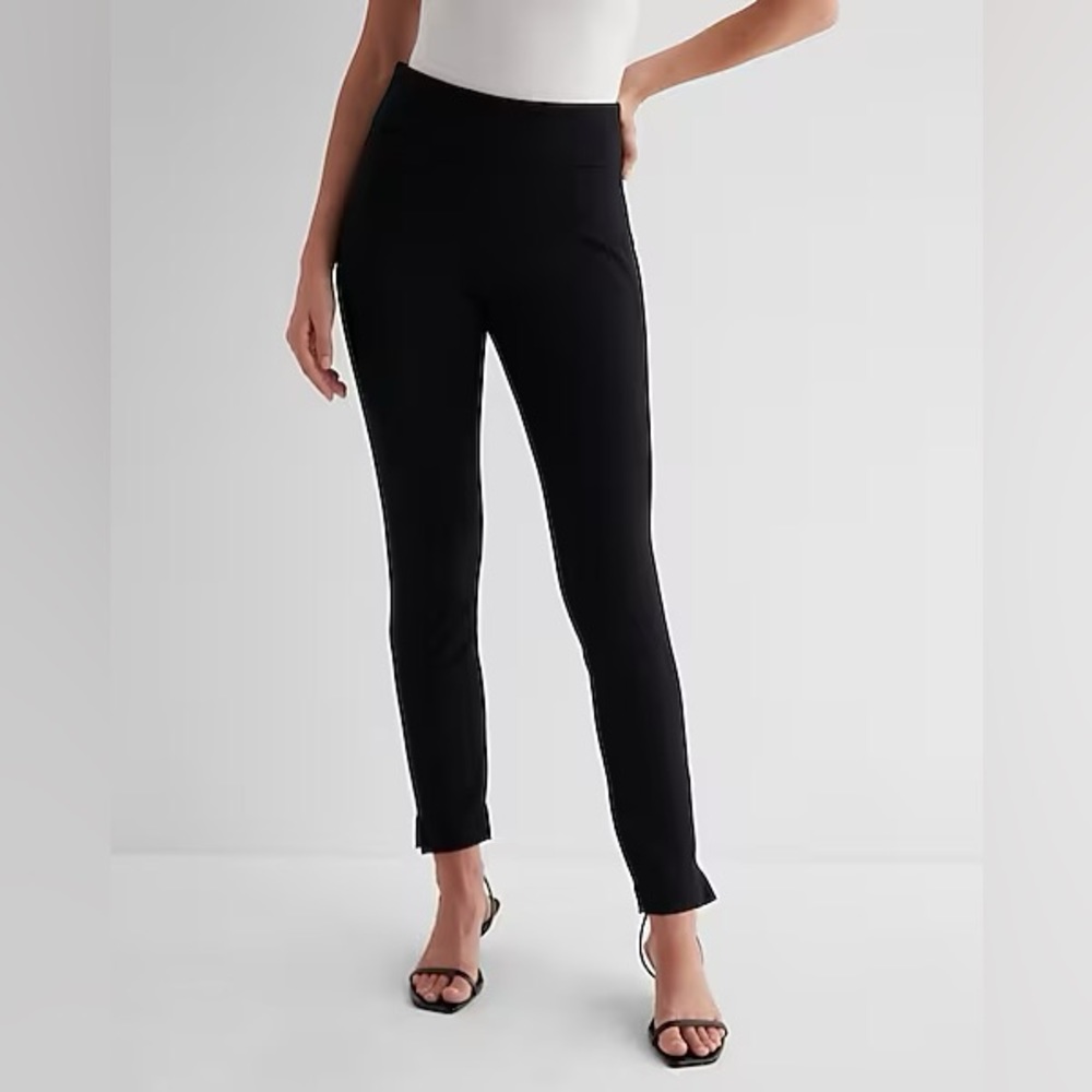 High Waisted Knit Ankle Pant